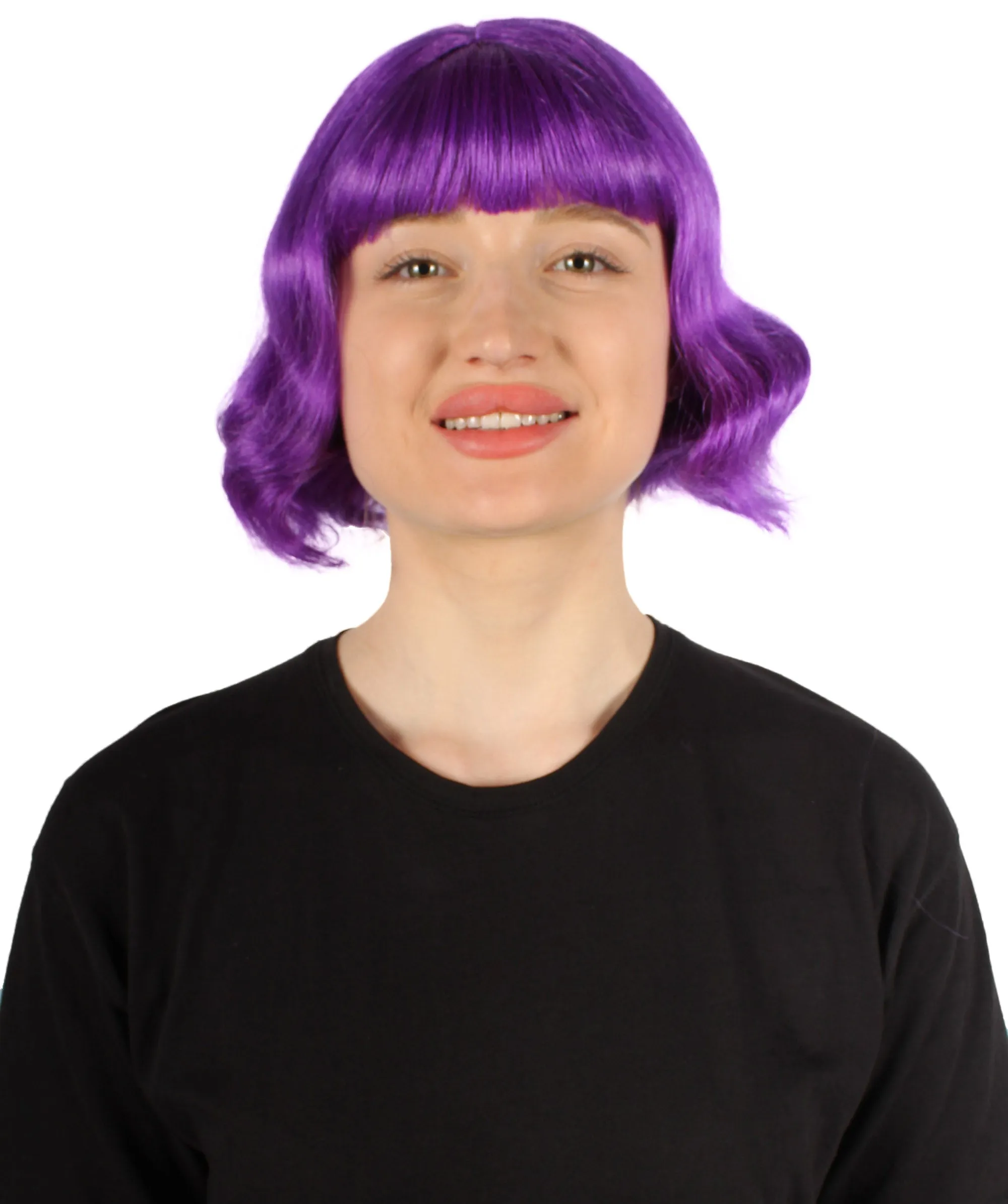 Adult Women's 11" Inch Medium Length Wavy Pop Icon Wig, Multiple Color Synthetic Fiber Hair | HPO