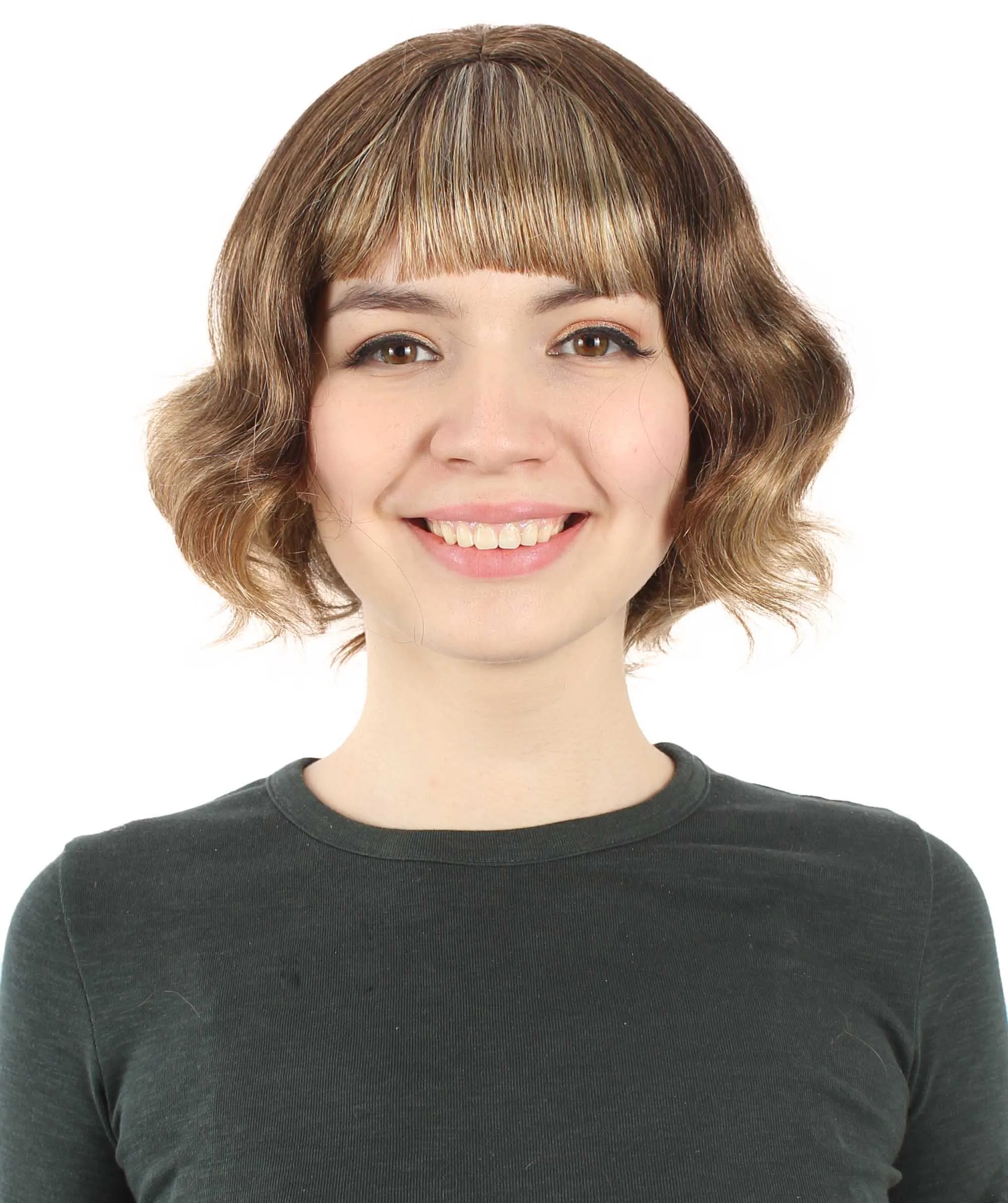 Adult Women's 11" Inch Medium Length Wavy Pop Icon Wig, Multiple Color Synthetic Fiber Hair | HPO