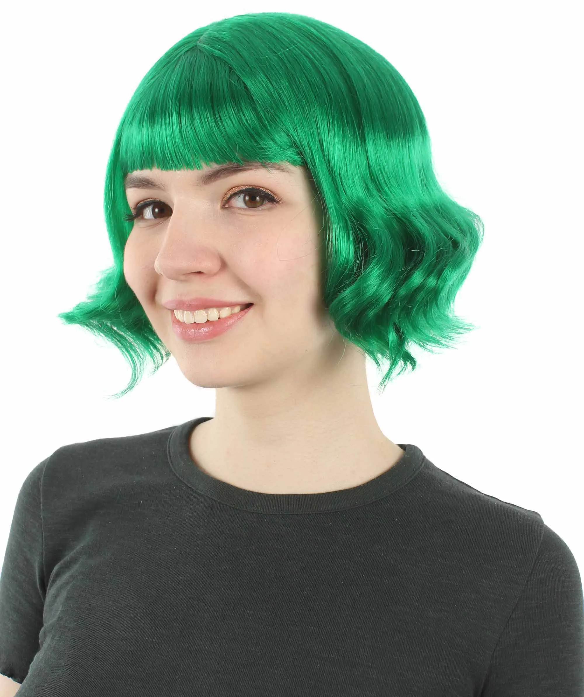 Adult Women's 11" Inch Medium Length Wavy Pop Icon Wig, Multiple Color Synthetic Fiber Hair | HPO