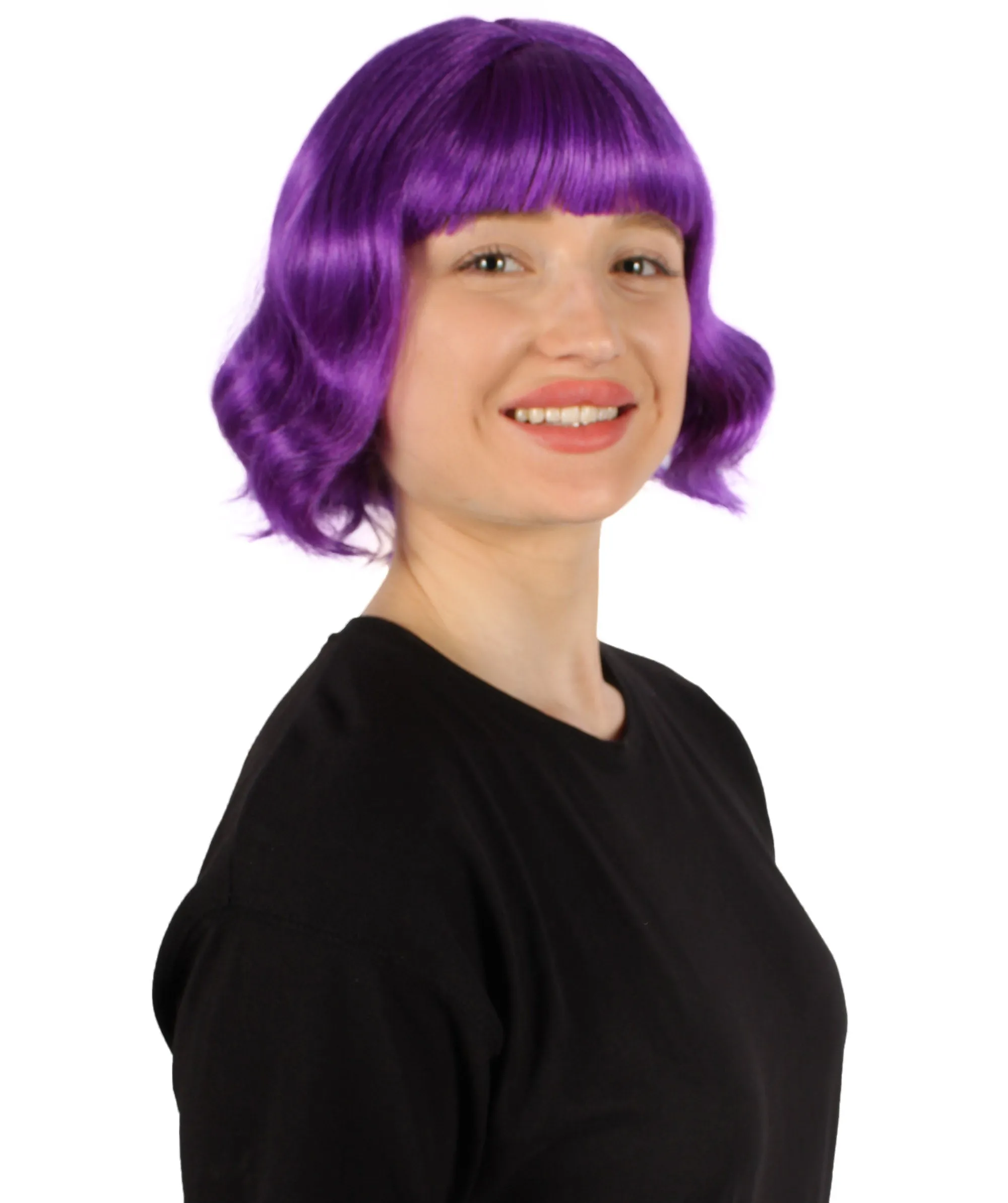 Adult Women's 11" Inch Medium Length Wavy Pop Icon Wig, Multiple Color Synthetic Fiber Hair | HPO