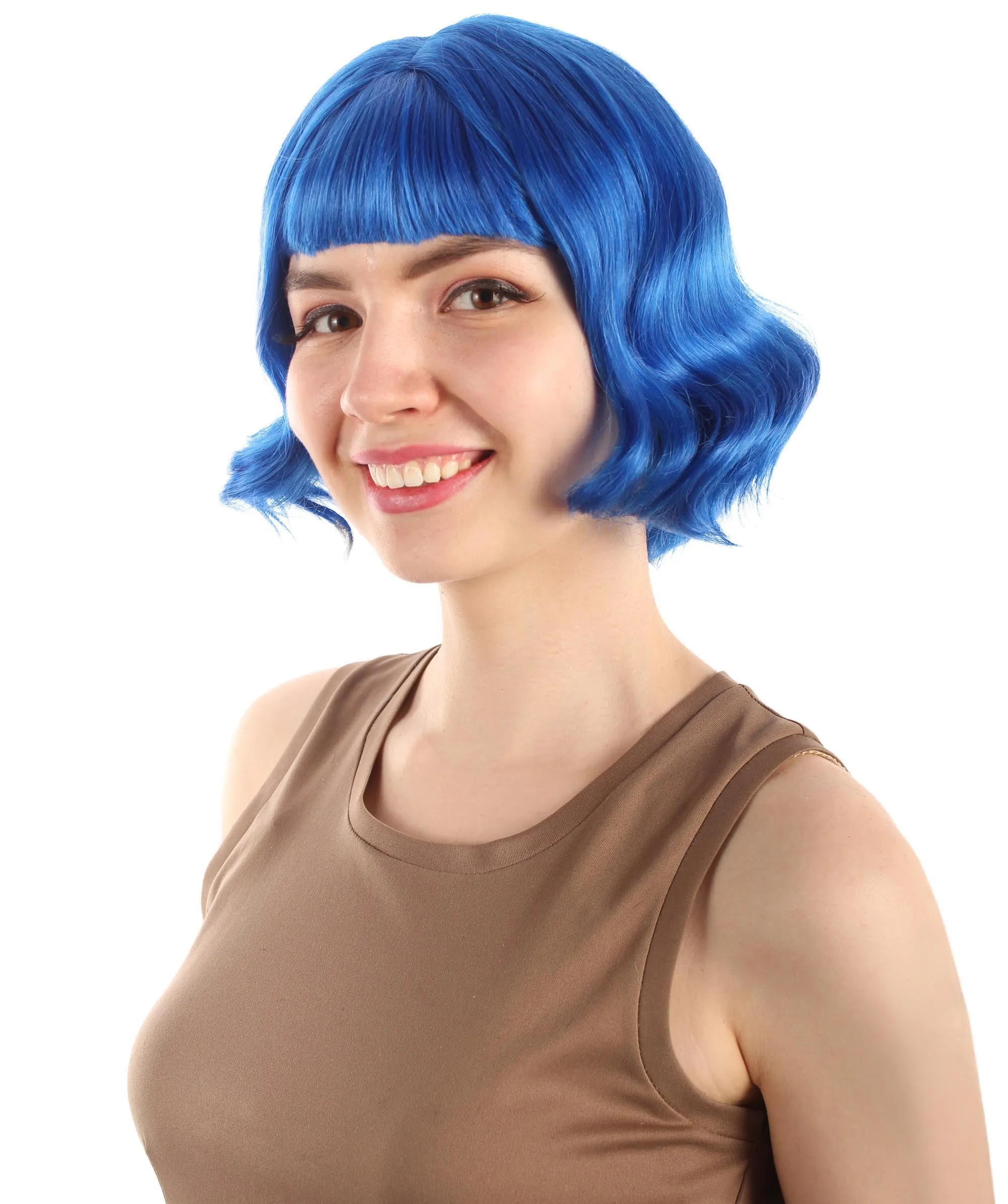 Adult Women's 11" Inch Medium Length Wavy Pop Icon Wig, Multiple Color Synthetic Fiber Hair | HPO