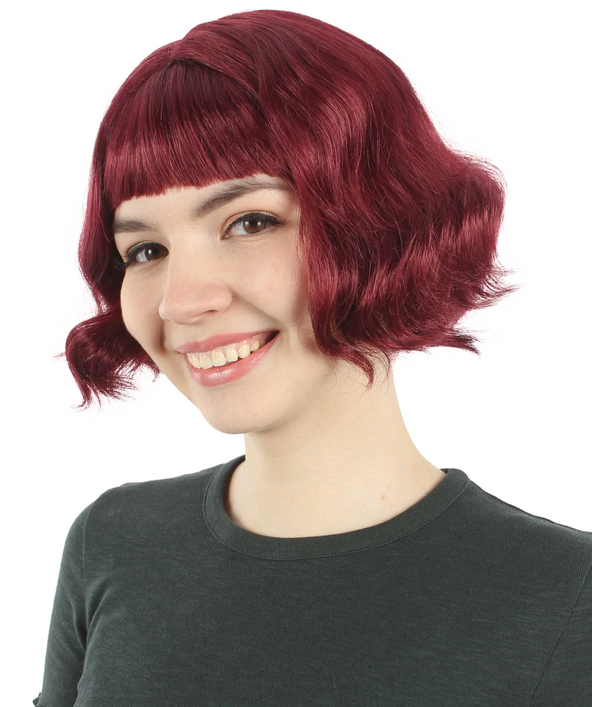 Adult Women's 11" Inch Medium Length Wavy Pop Icon Wig, Multiple Color Synthetic Fiber Hair | HPO