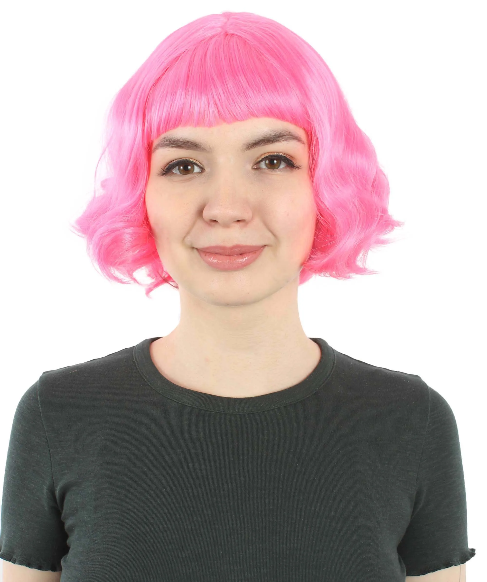 Adult Women's 11" Inch Medium Length Wavy Pop Icon Wig, Multiple Color Synthetic Fiber Hair | HPO