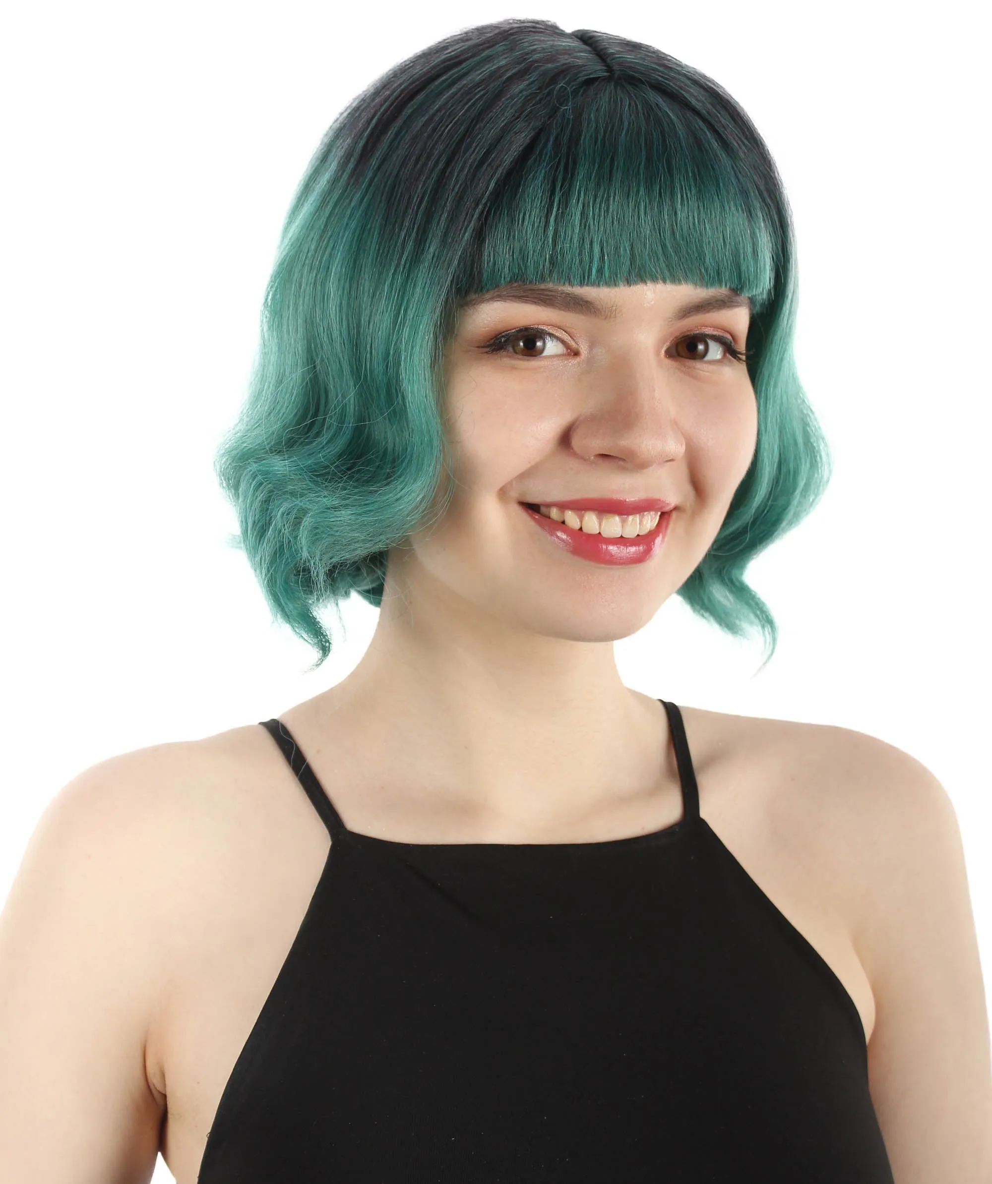 Adult Women's 11" Inch Medium Length Wavy Pop Icon Wig, Multiple Color Synthetic Fiber Hair | HPO