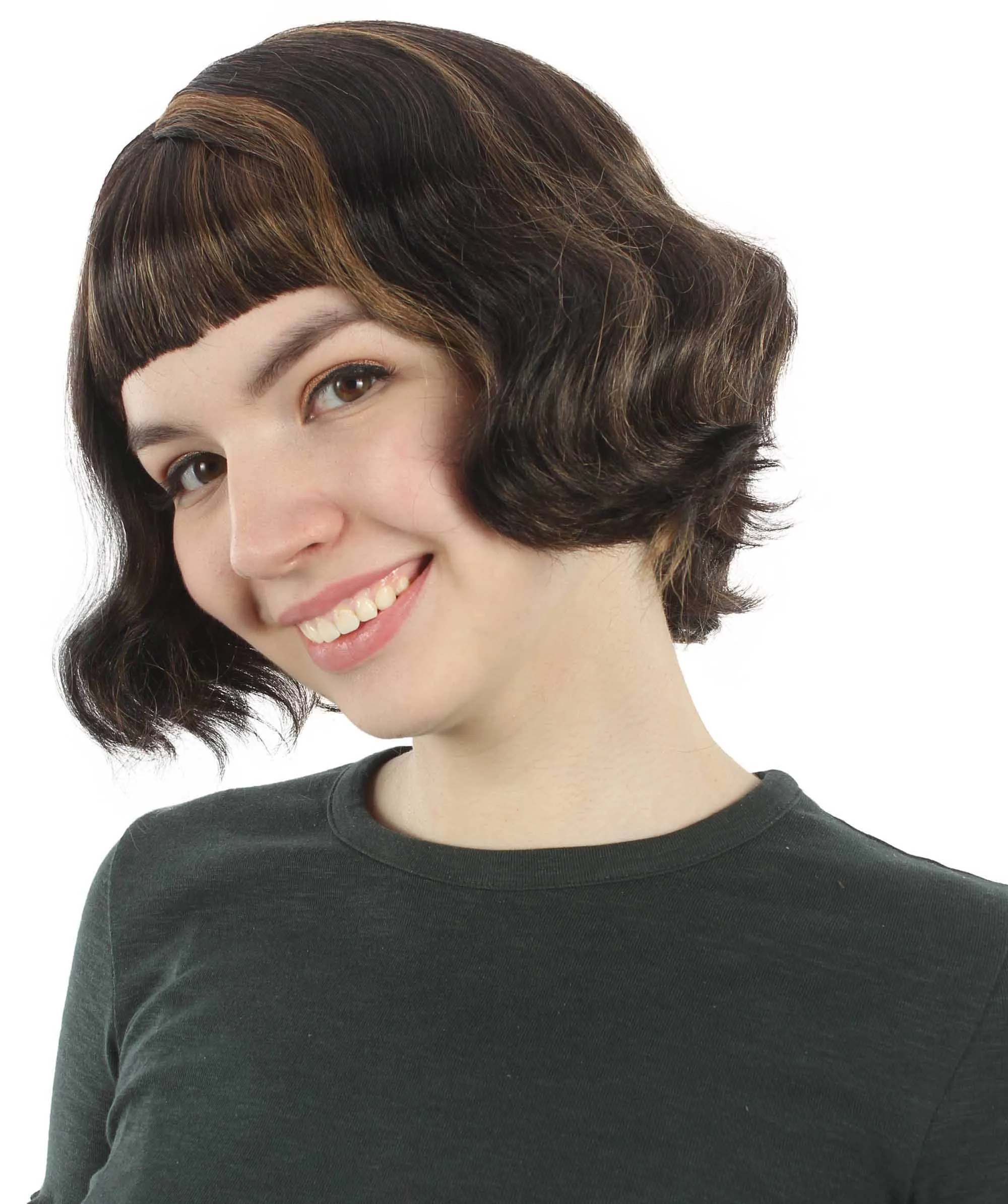 Adult Women's 11" Inch Medium Length Wavy Pop Icon Wig, Multiple Color Synthetic Fiber Hair | HPO