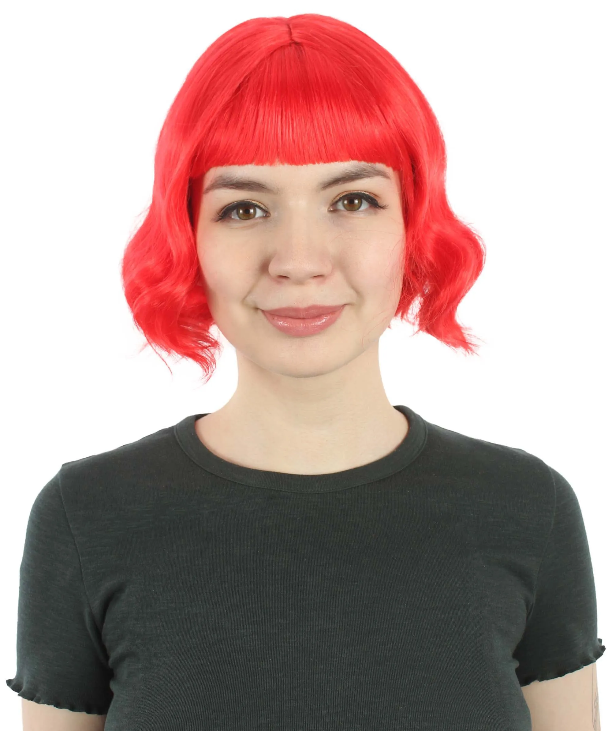 Adult Women's 11" Inch Medium Length Wavy Pop Icon Wig, Multiple Color Synthetic Fiber Hair | HPO