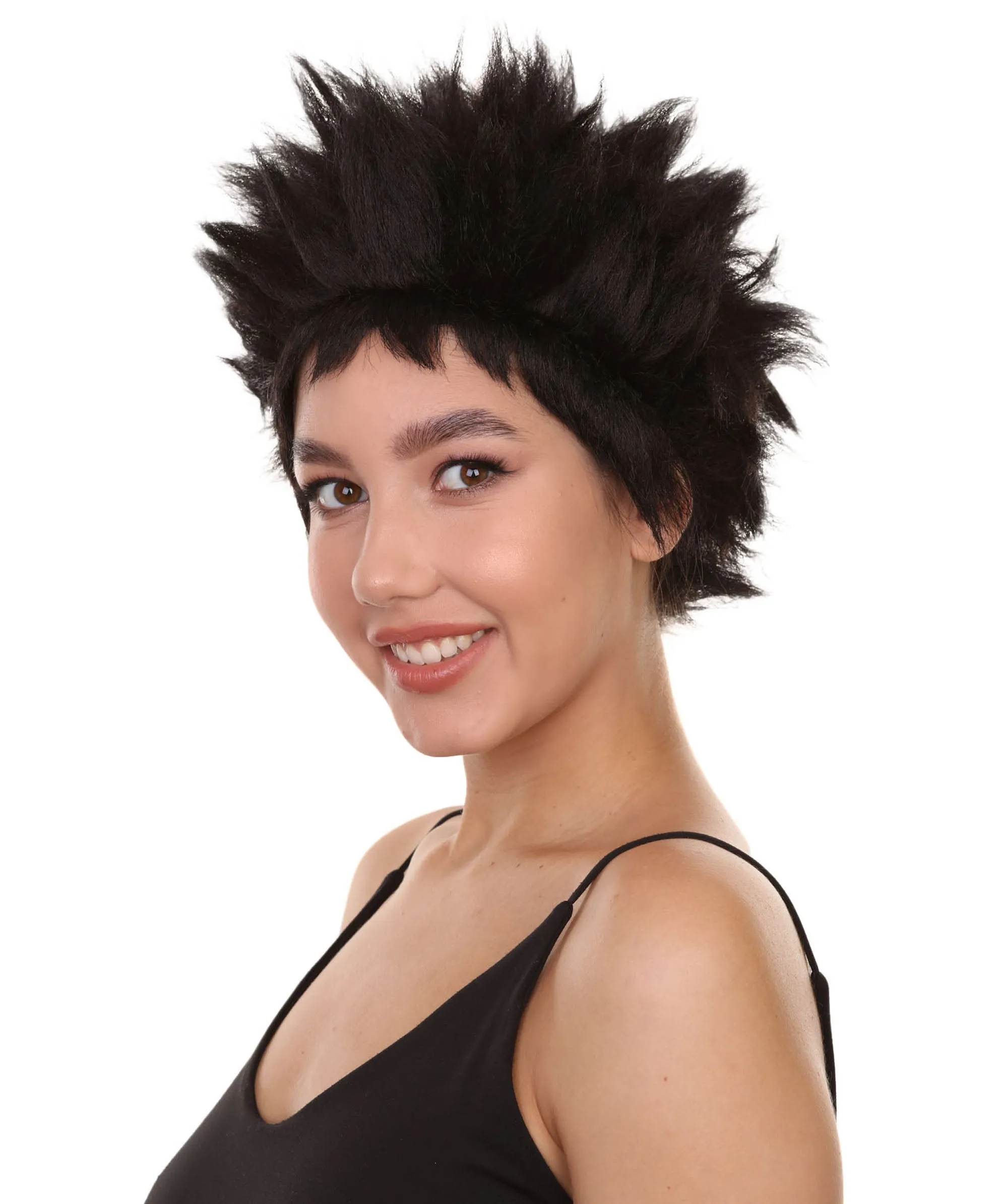 Adult Women's 13" Inch Medium Length Halloween Cosplay Dark Brown Costume Wig , Synthetic Soft Fiber Hair, Perfect for your next Festival and Group Anime Party! , HPO