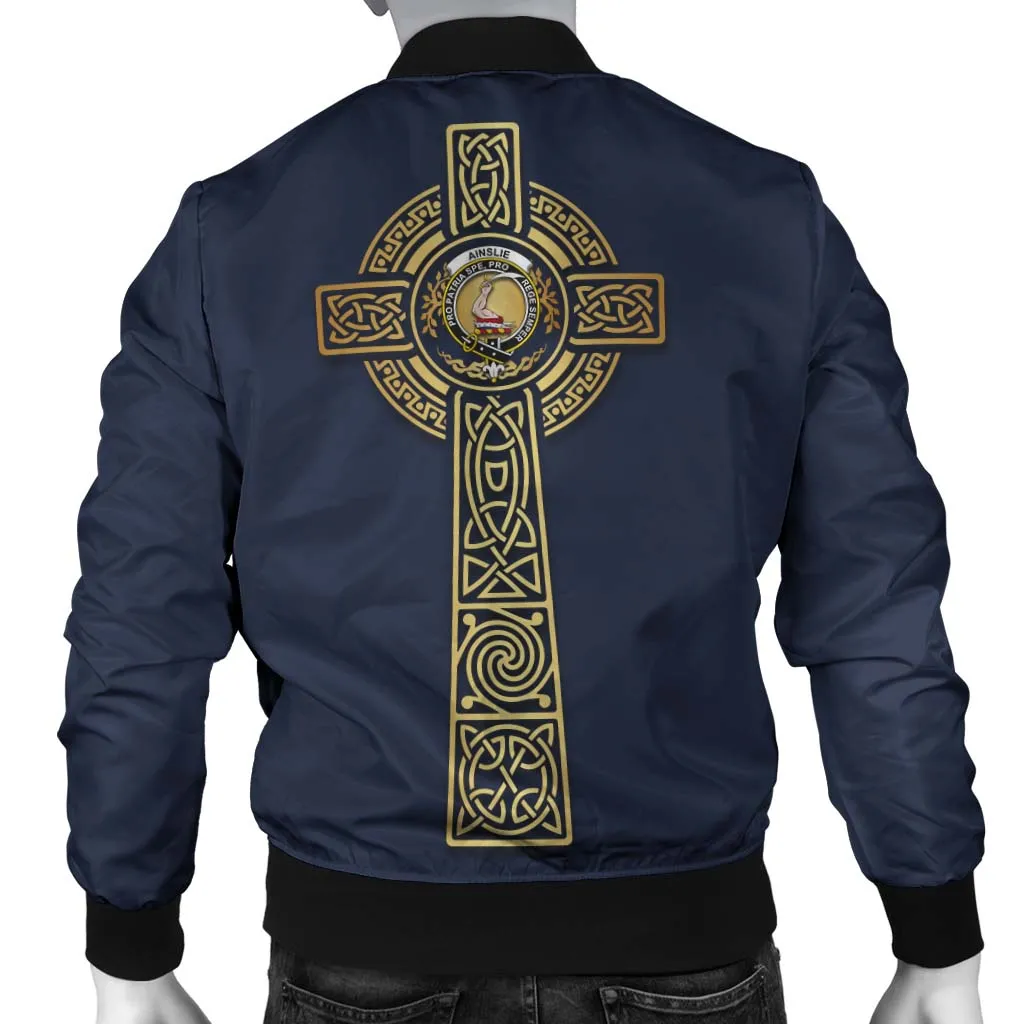 Ainslie Clan Bomber Jacket with Golden Celtic Tree Of Life