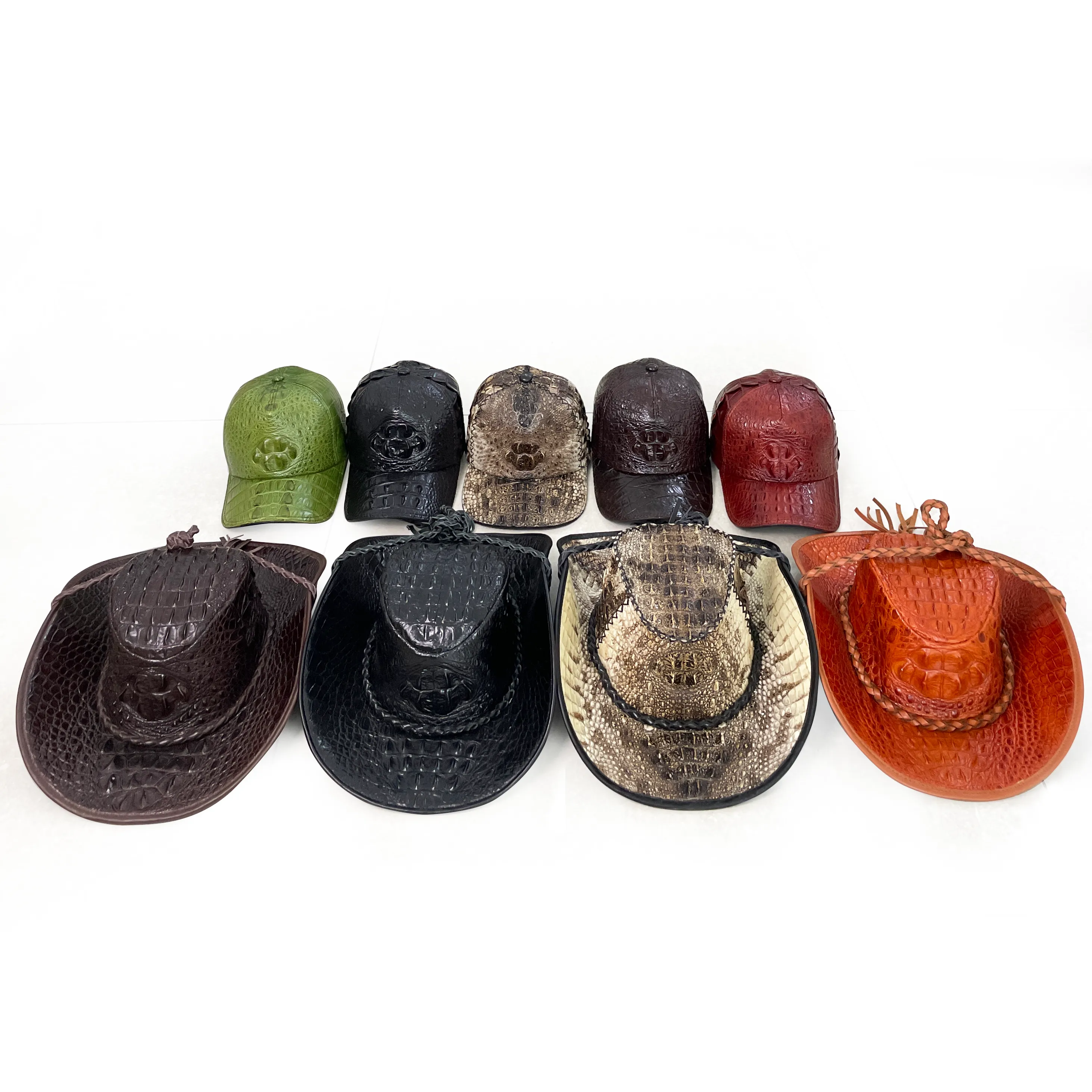 Alligator Cowboy Hat | Mens Crocodile Skin Western Style Hat With Chin Cord | HAT-VANH-05