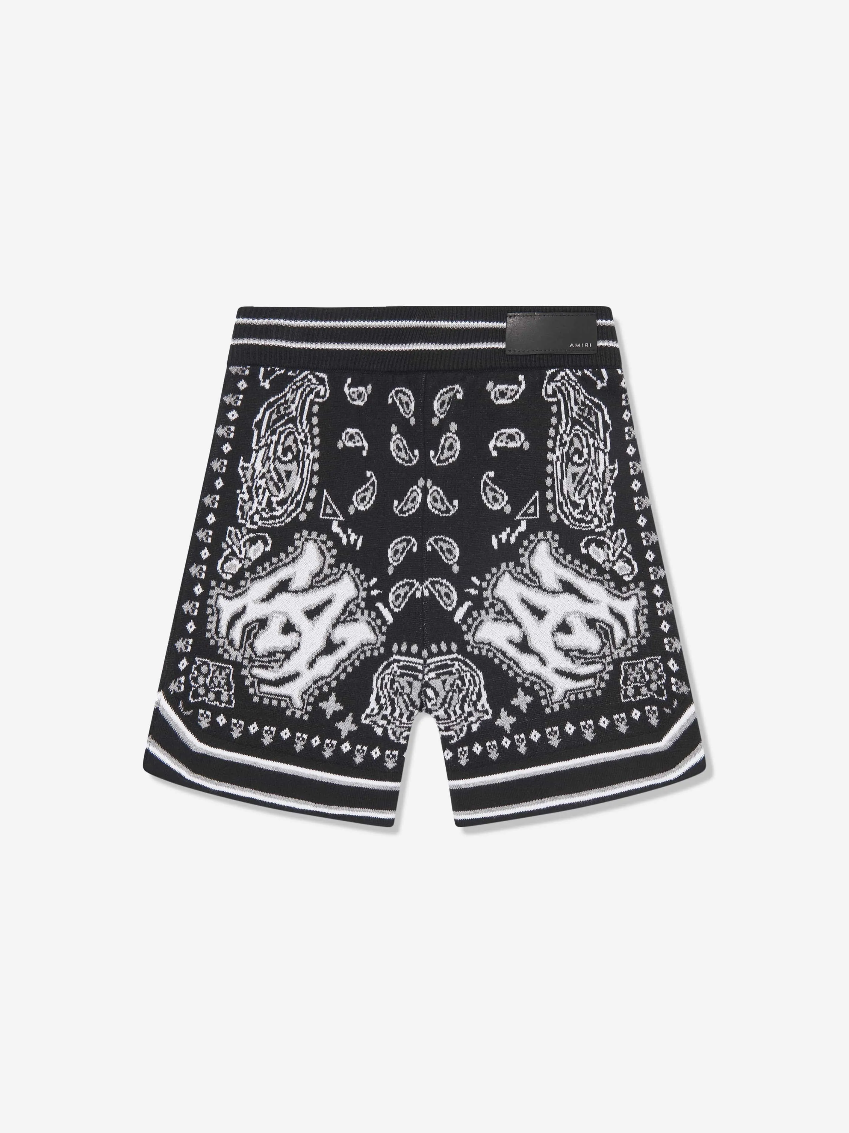 Amiri Boys Bandana Shorts in Black