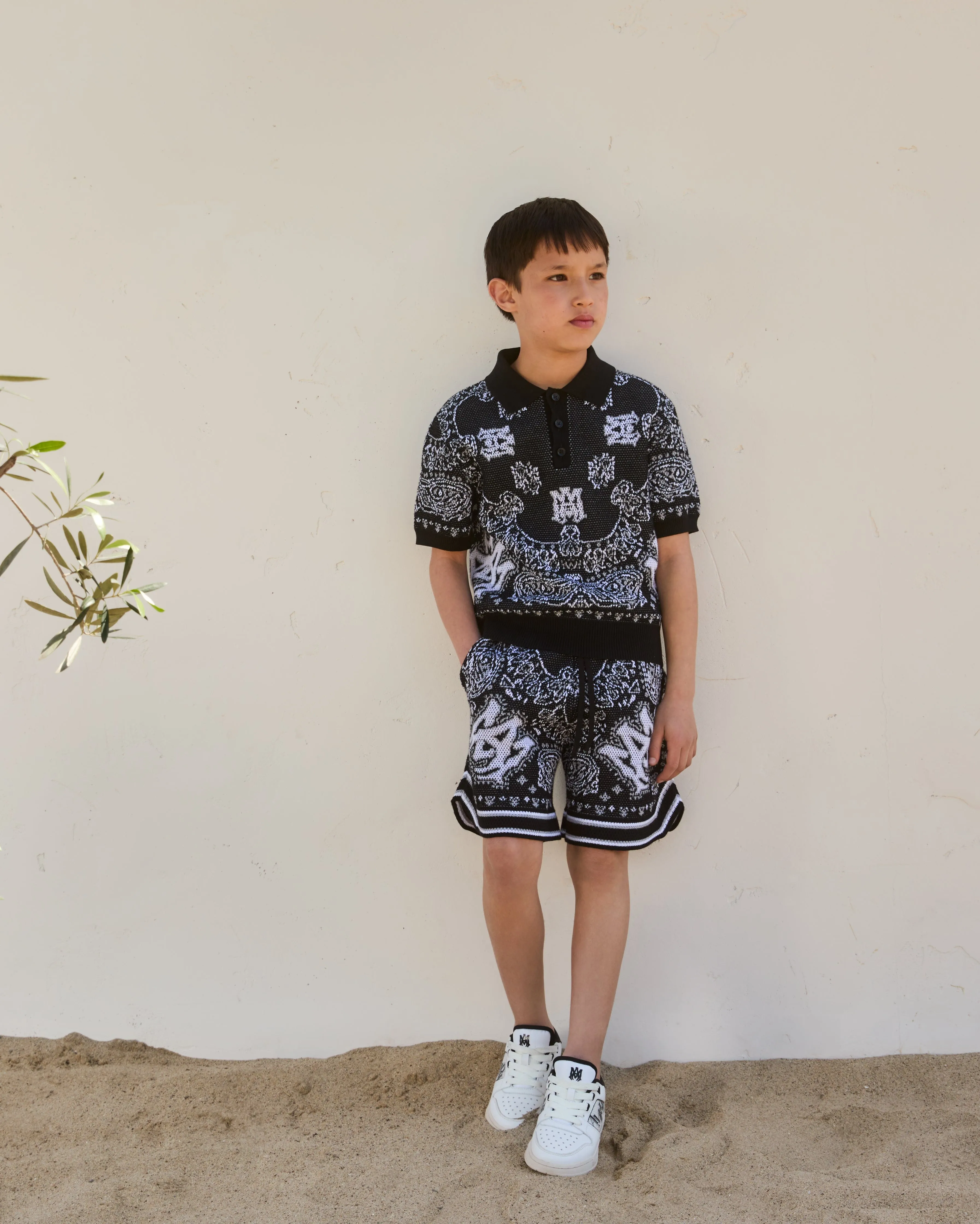 Amiri Boys Bandana Shorts in Black