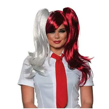 Anime Red-White Two-Tone Wig