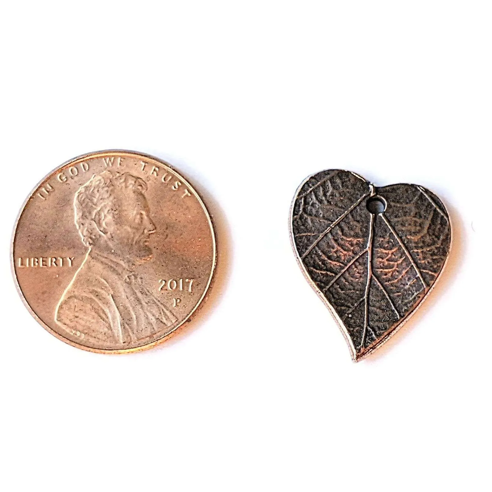 Antique Copper TierraCast® Heart Leaf Charms