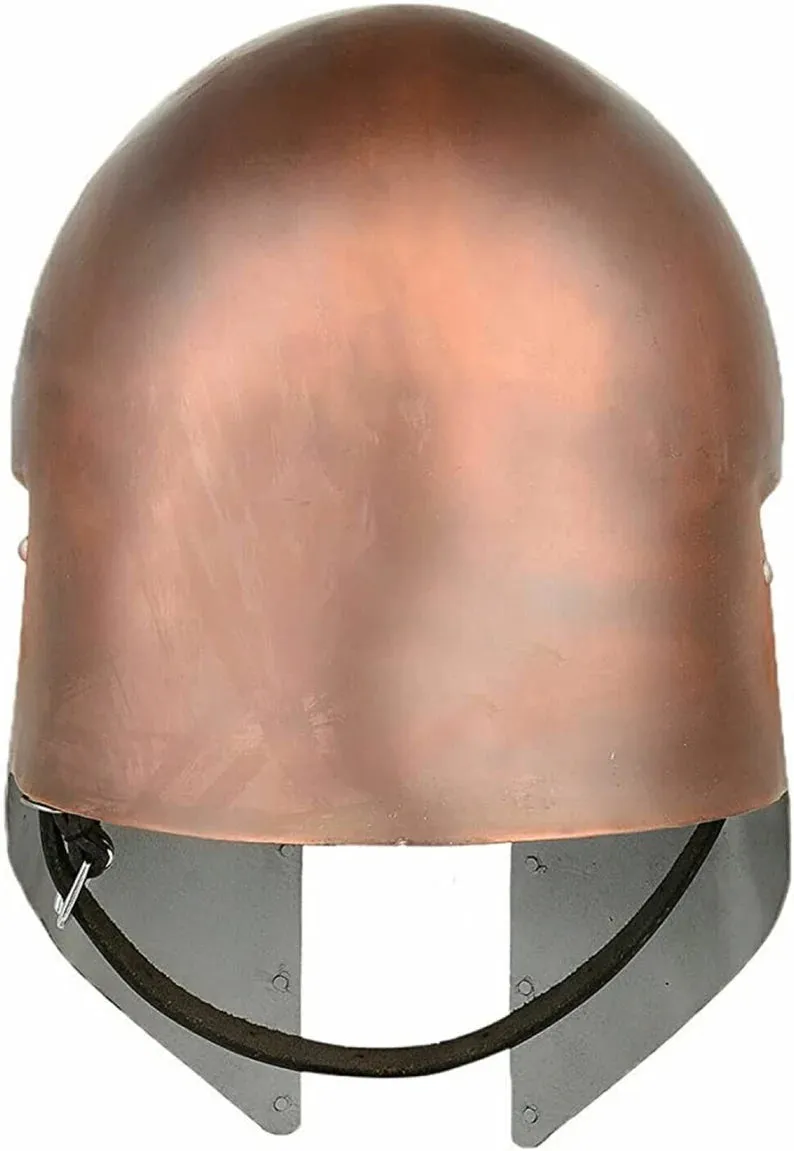 Authentic Medieval Greek Corinthian Helmet – Copper Finish | LARP Crusader Costume for an Epic Adventure