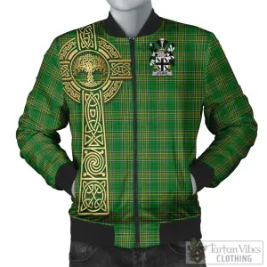 Aylmer Irish Clan Tartan Bomber Jacket with Coat of Arms Celtic Tree of Life Style