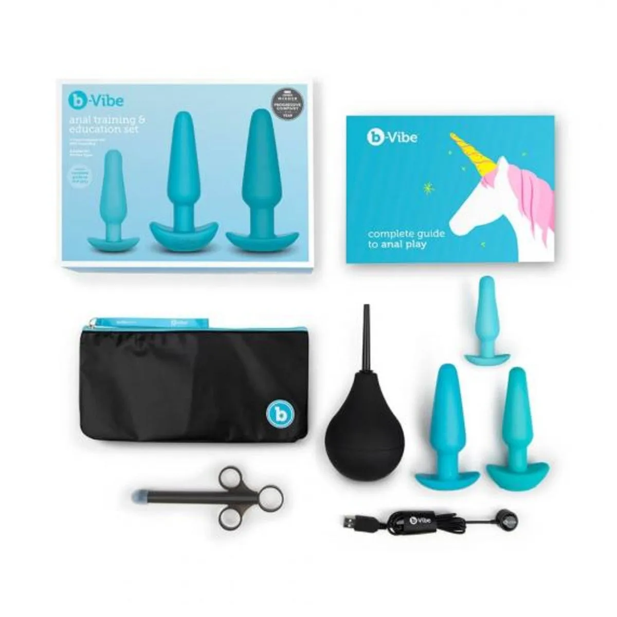 b-Vibe Anal Training 7 Piece Education Set - Blue