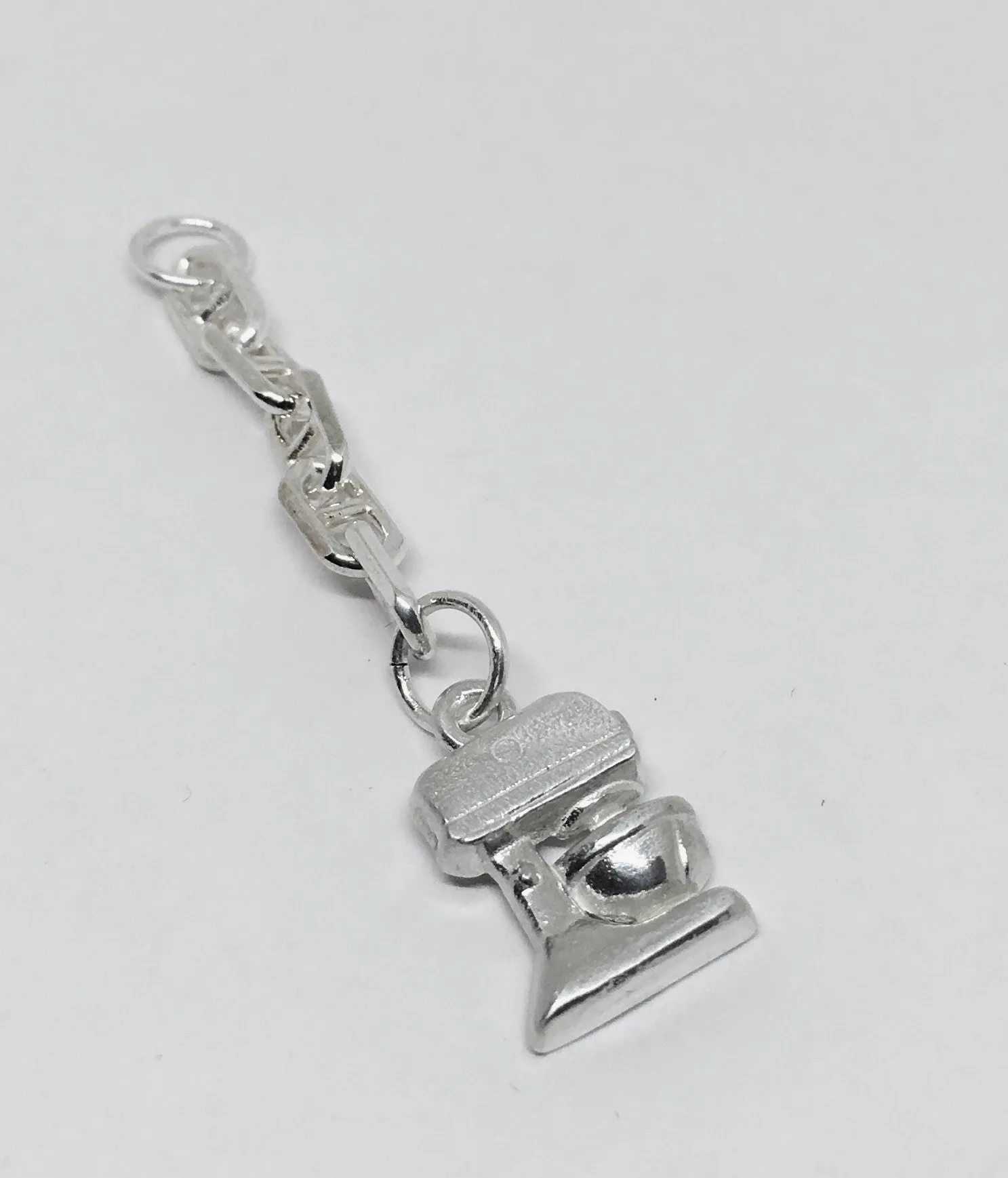 Baker's Standing Mixer Key Ring Charm in Sterling Silver