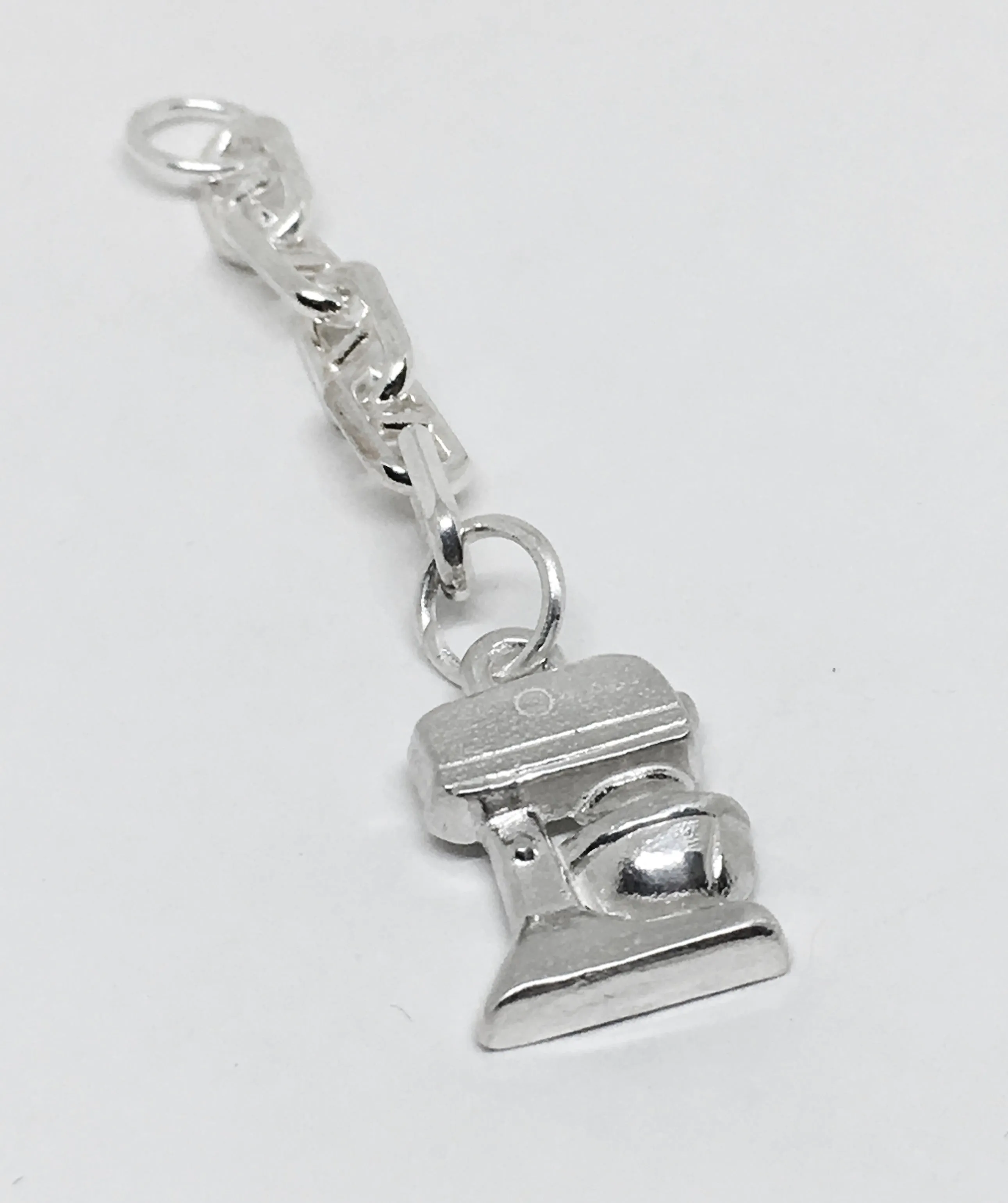 Baker's Standing Mixer Key Ring Charm in Sterling Silver