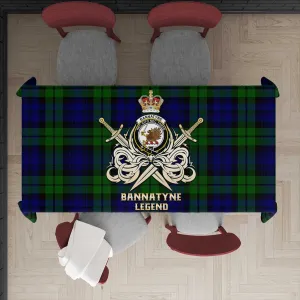 Bannatyne Tartan Tablecloth with Clan Crest and the Golden Sword of Courageous Legacy