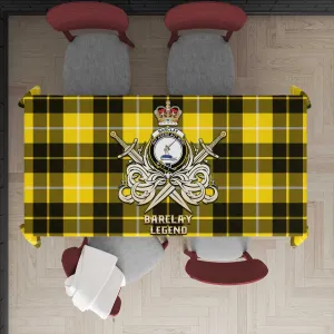 Barclay Dress Modern Tartan Tablecloth with Clan Crest and the Golden Sword of Courageous Legacy