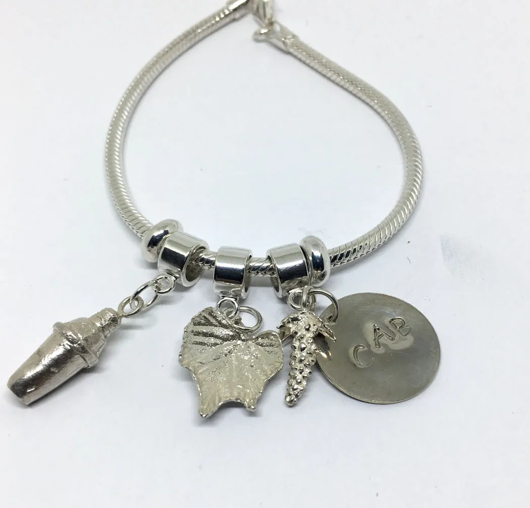 Bartender's Charm Bracelet in Sterling Silver