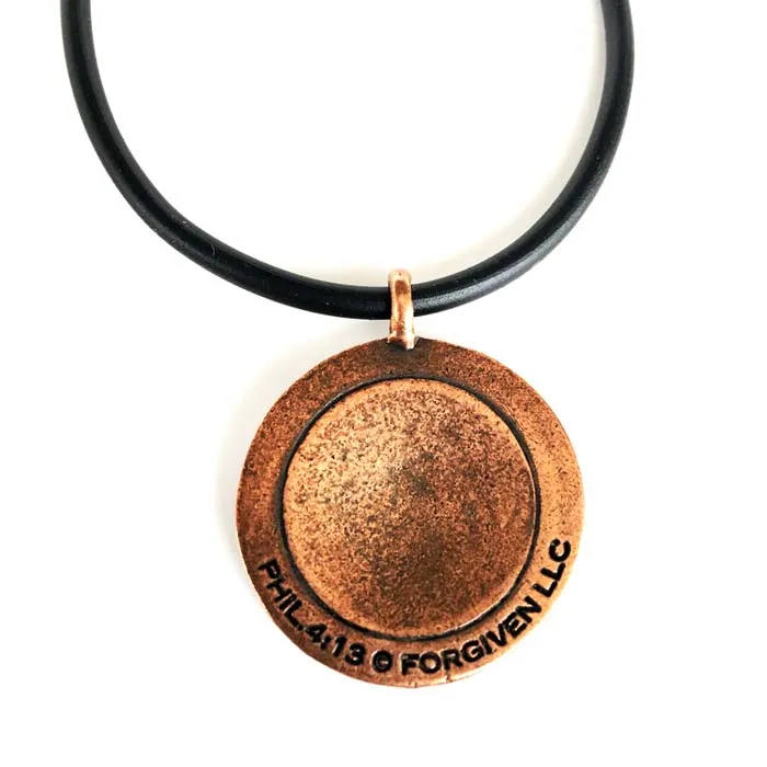 Baseball Necklace Phil 4:13 Copper