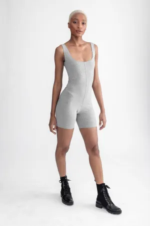 Biker Short Romper Heather Grey