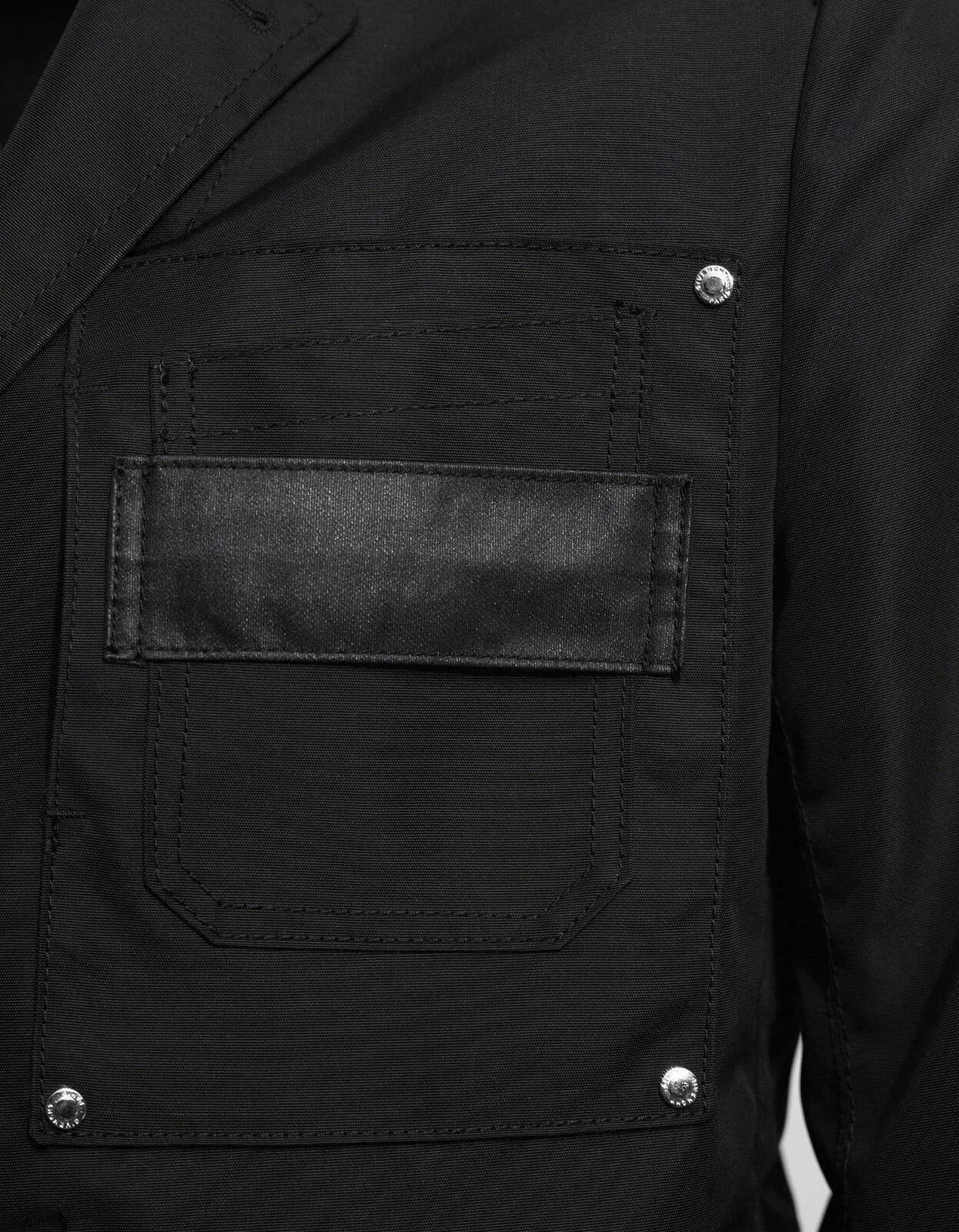 Black Nylon Blazer With Patch Pockets