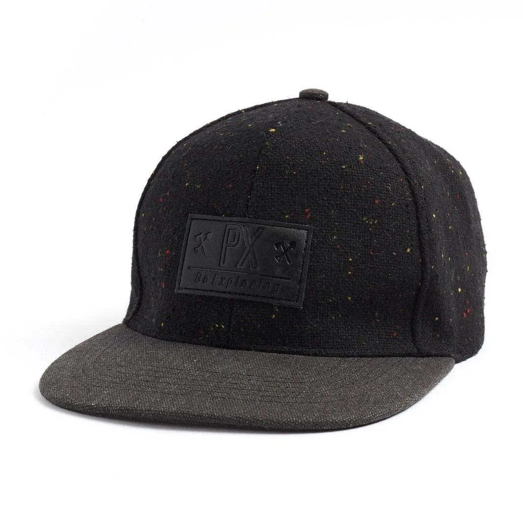 Black Travis Flat Brim Speckle Hat