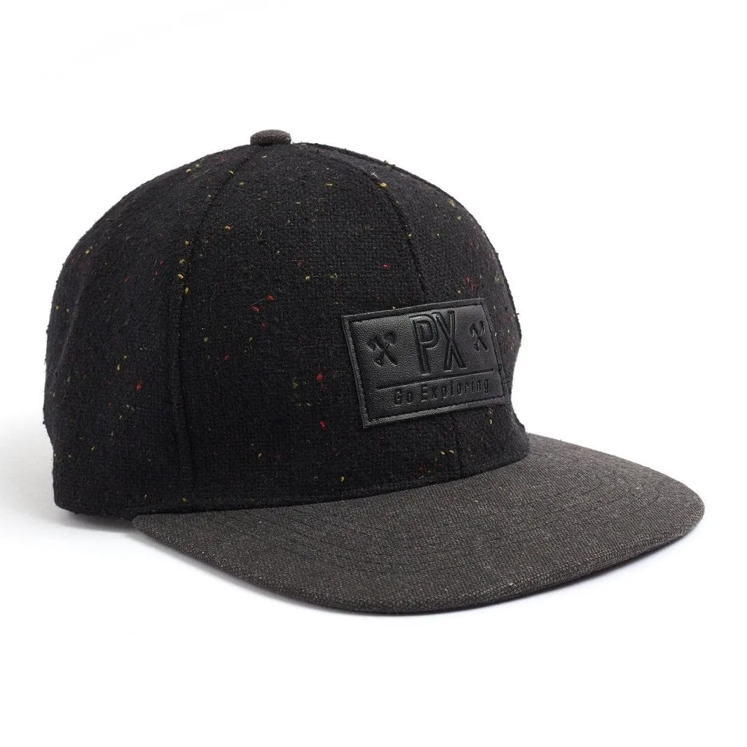 Black Travis Flat Brim Speckle Hat