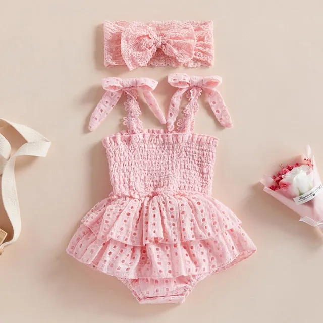 Broderie - Newborn Baby Girls Romper Set