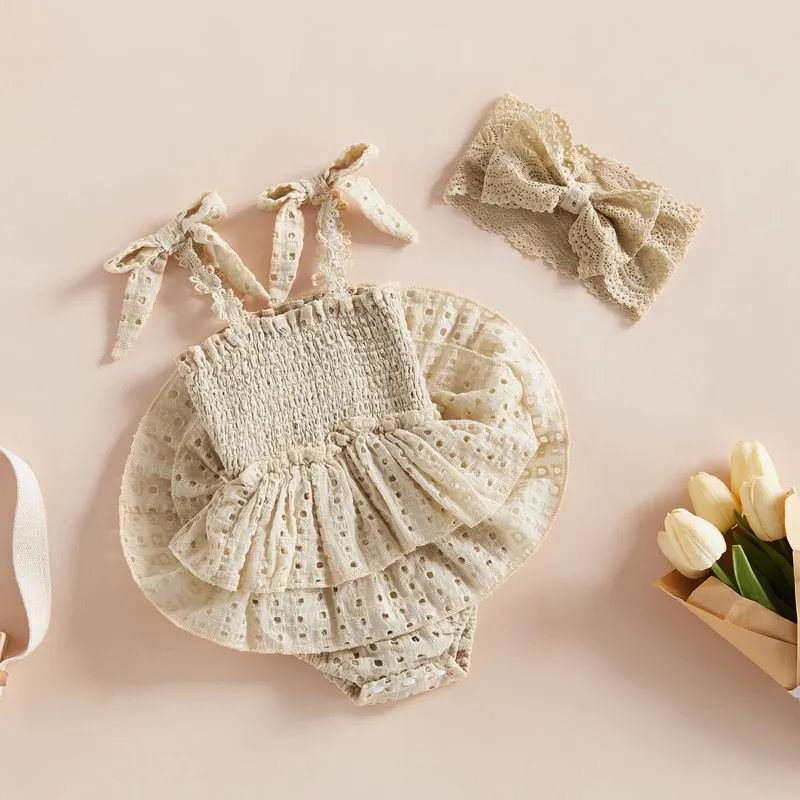 Broderie - Newborn Baby Girls Romper Set