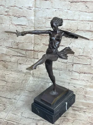 BRONZE ART DECO AMAZON SIGNED ZACH STATUE FEMALE WARRIOR HOT CAST SCULPTURE NUDE