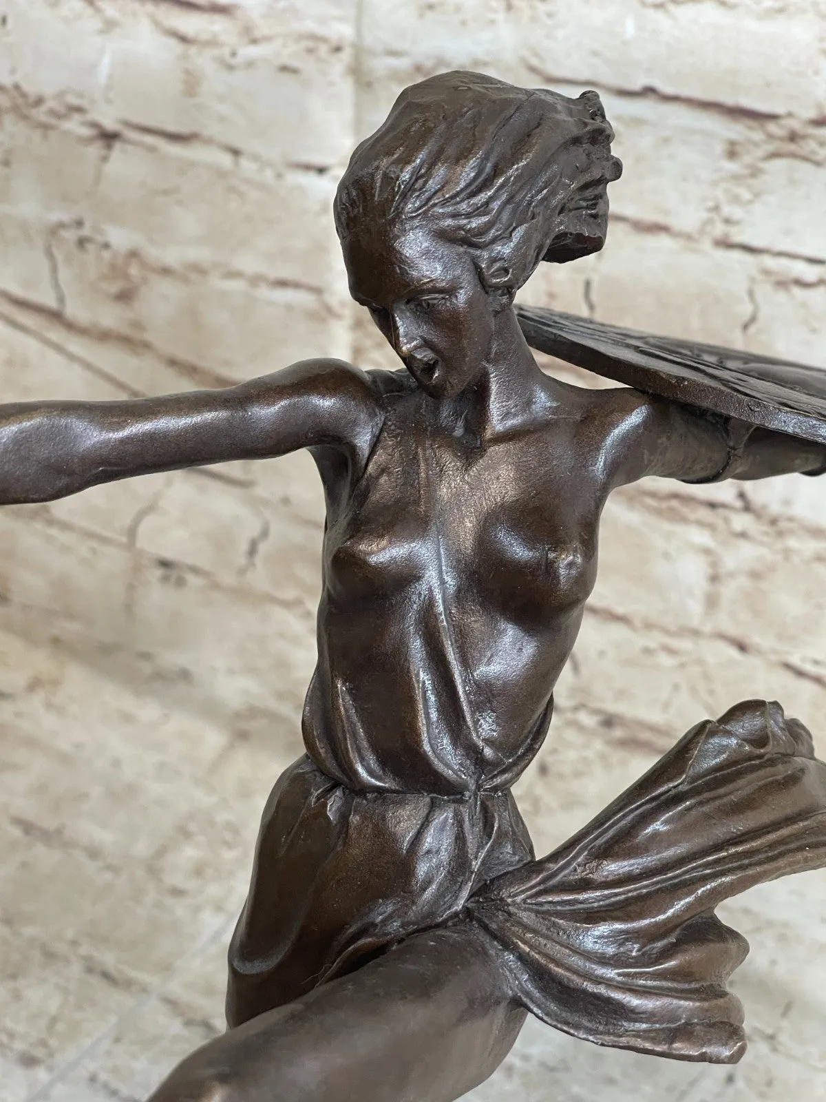 BRONZE ART DECO AMAZON SIGNED ZACH STATUE FEMALE WARRIOR HOT CAST SCULPTURE NUDE