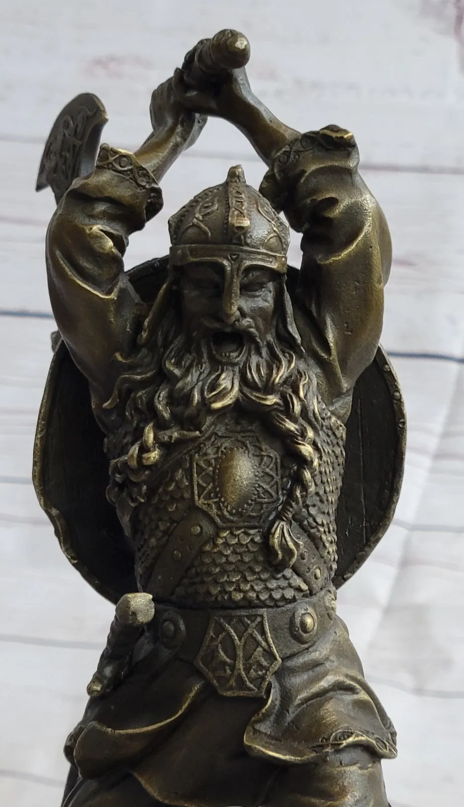 Bronze Sculpture European Warrior Museum Good Quality Marble Base Figurine Sale