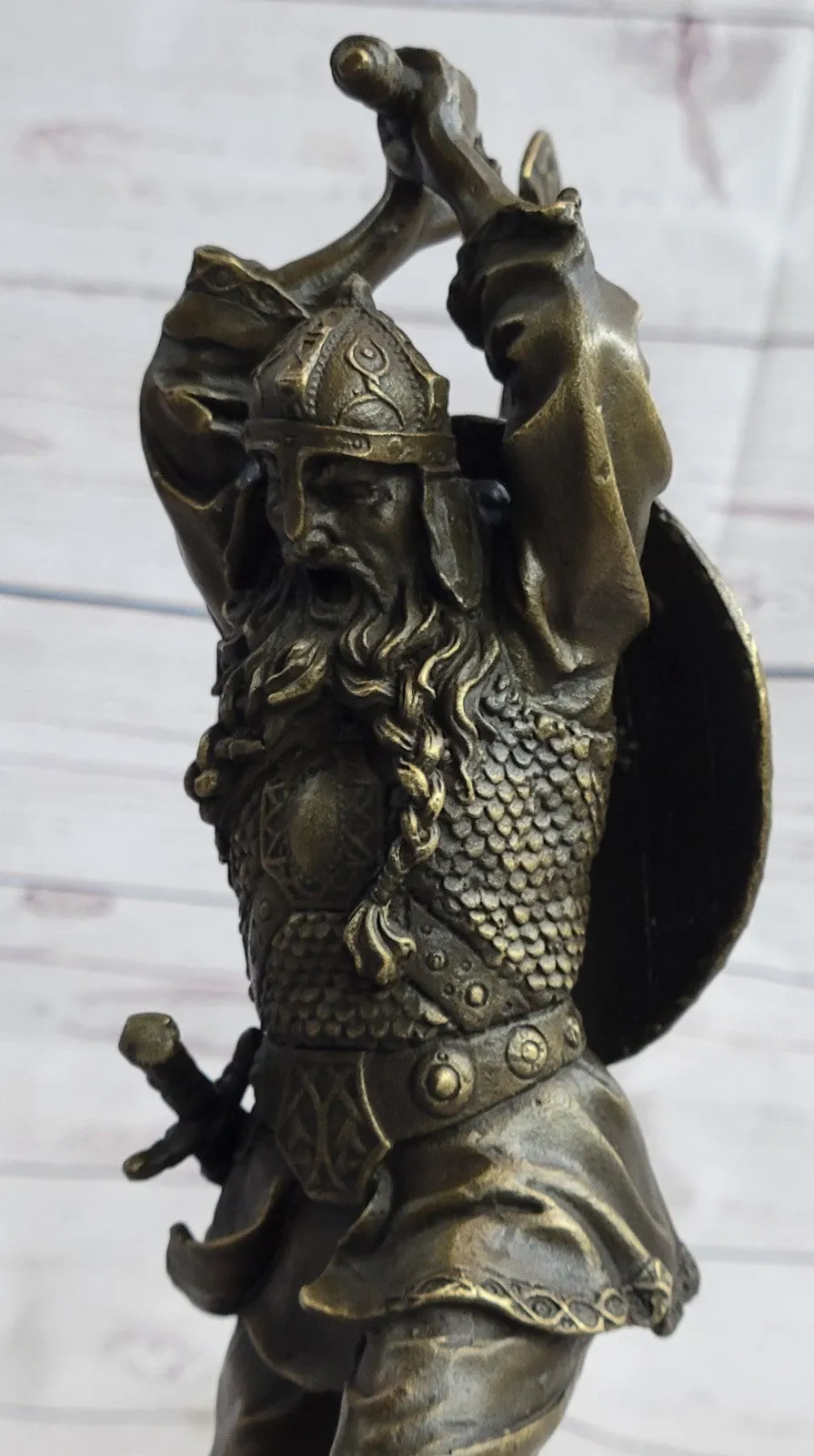 Bronze Sculpture European Warrior Museum Good Quality Marble Base Figurine Sale