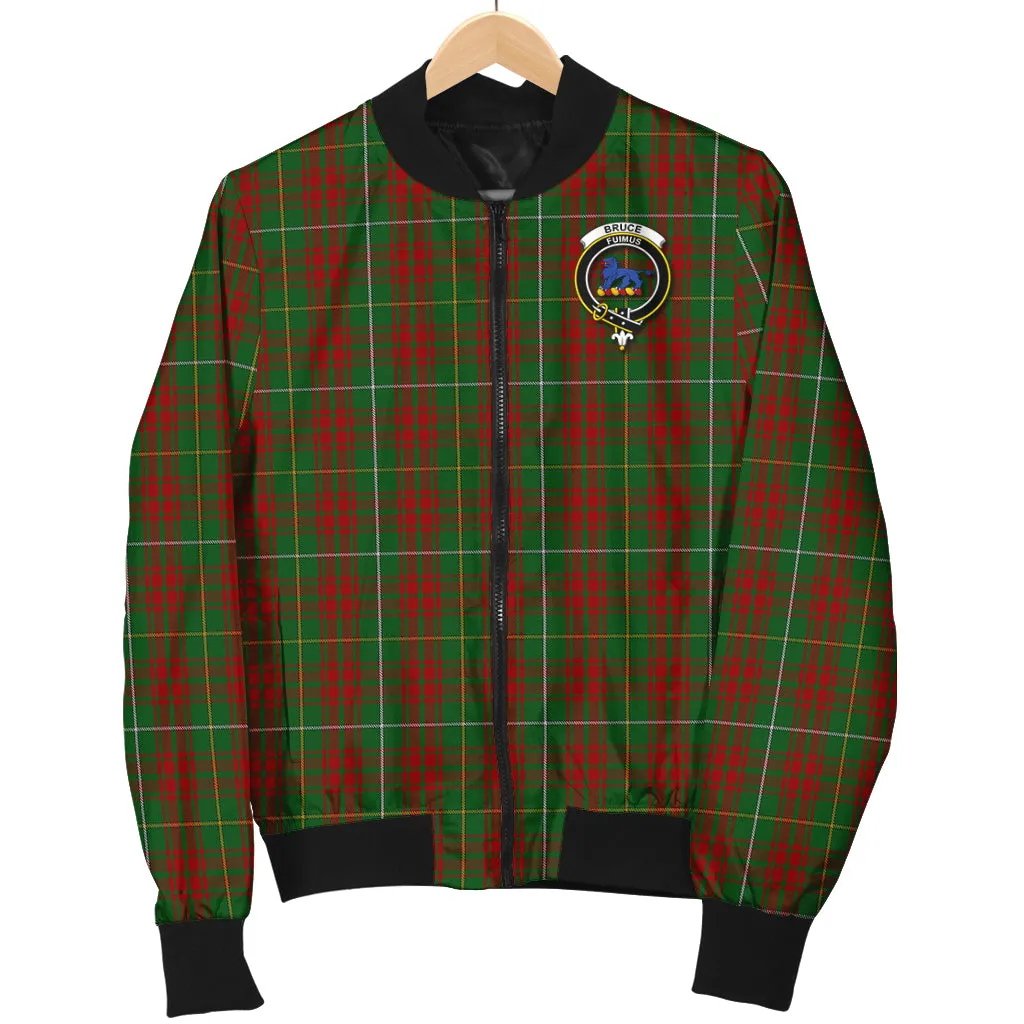 Bruce Hunting Tartan Bomber Jacket with Family Crest