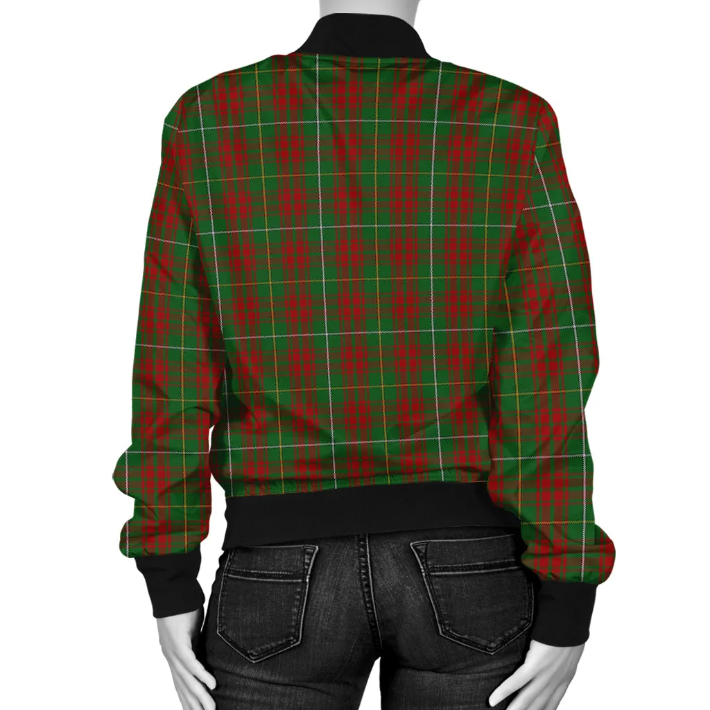 Bruce Hunting Tartan Bomber Jacket with Family Crest