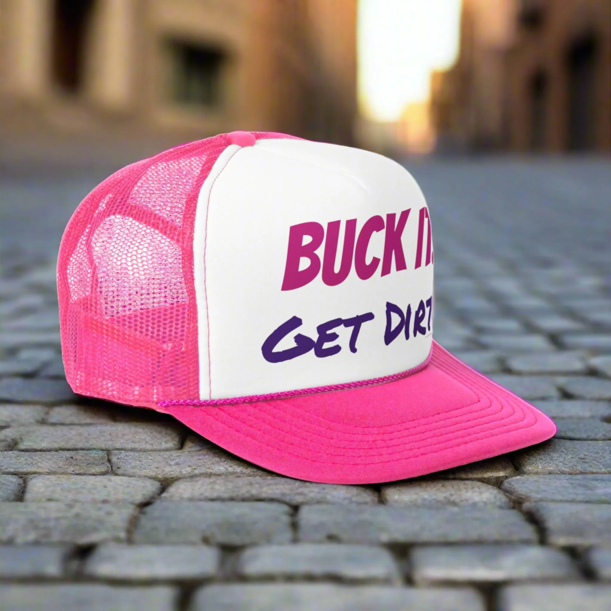 Buck it you know?  Just Buck it... Trucker Cap ;)