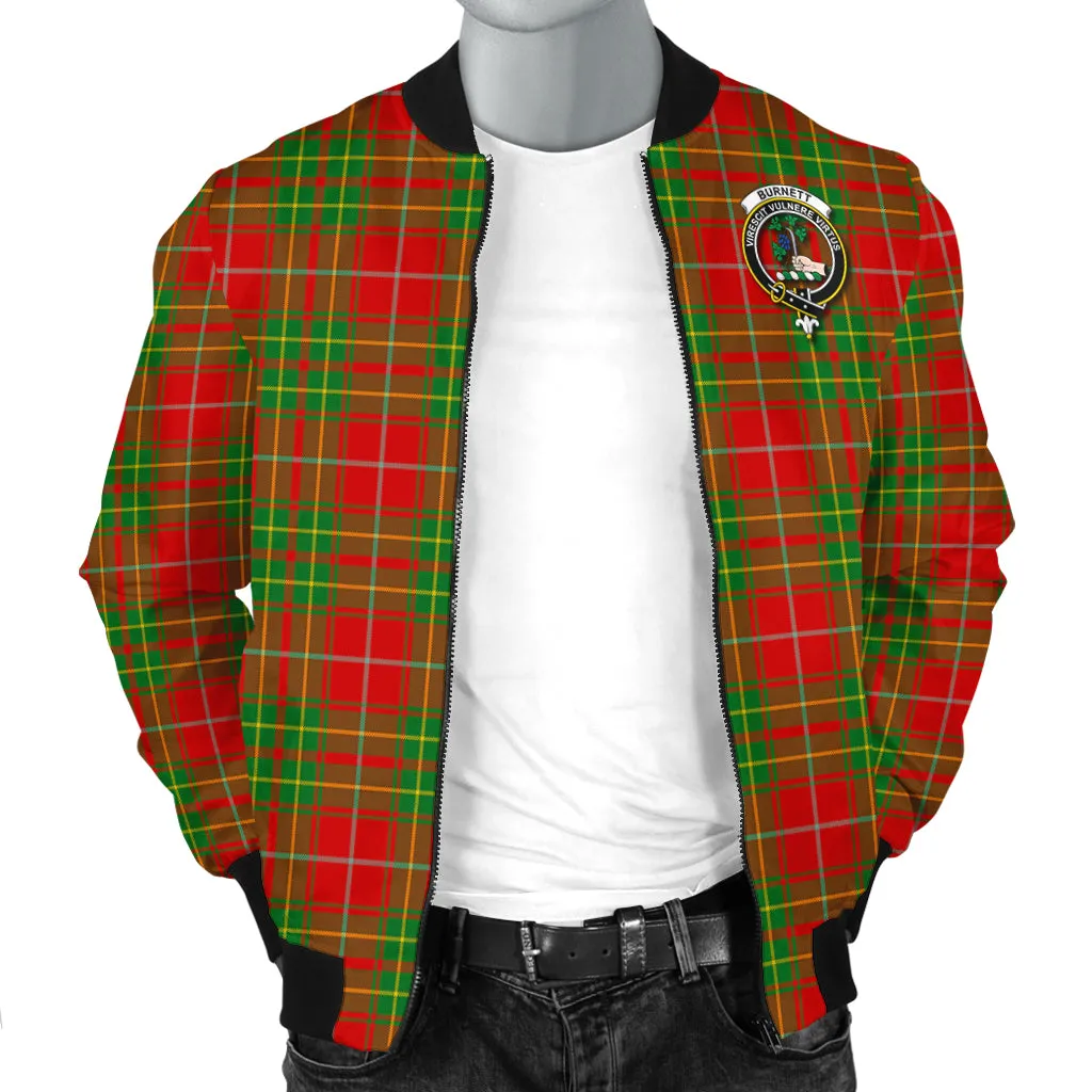 Burnett Tartan Bomber Jacket with Family Crest