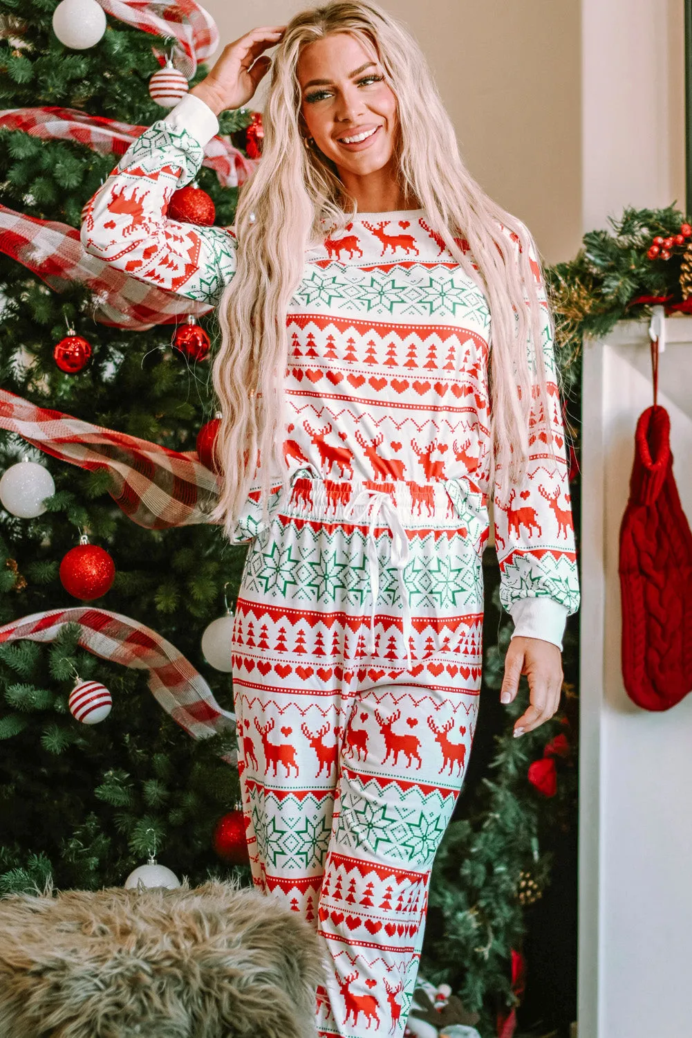 Christmas Top and Pants Lounge Set