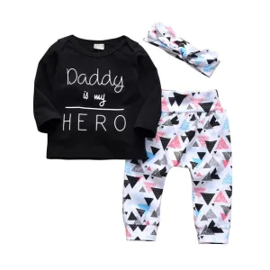 Daddy Is My Hero - Baby Girl Clothes Set