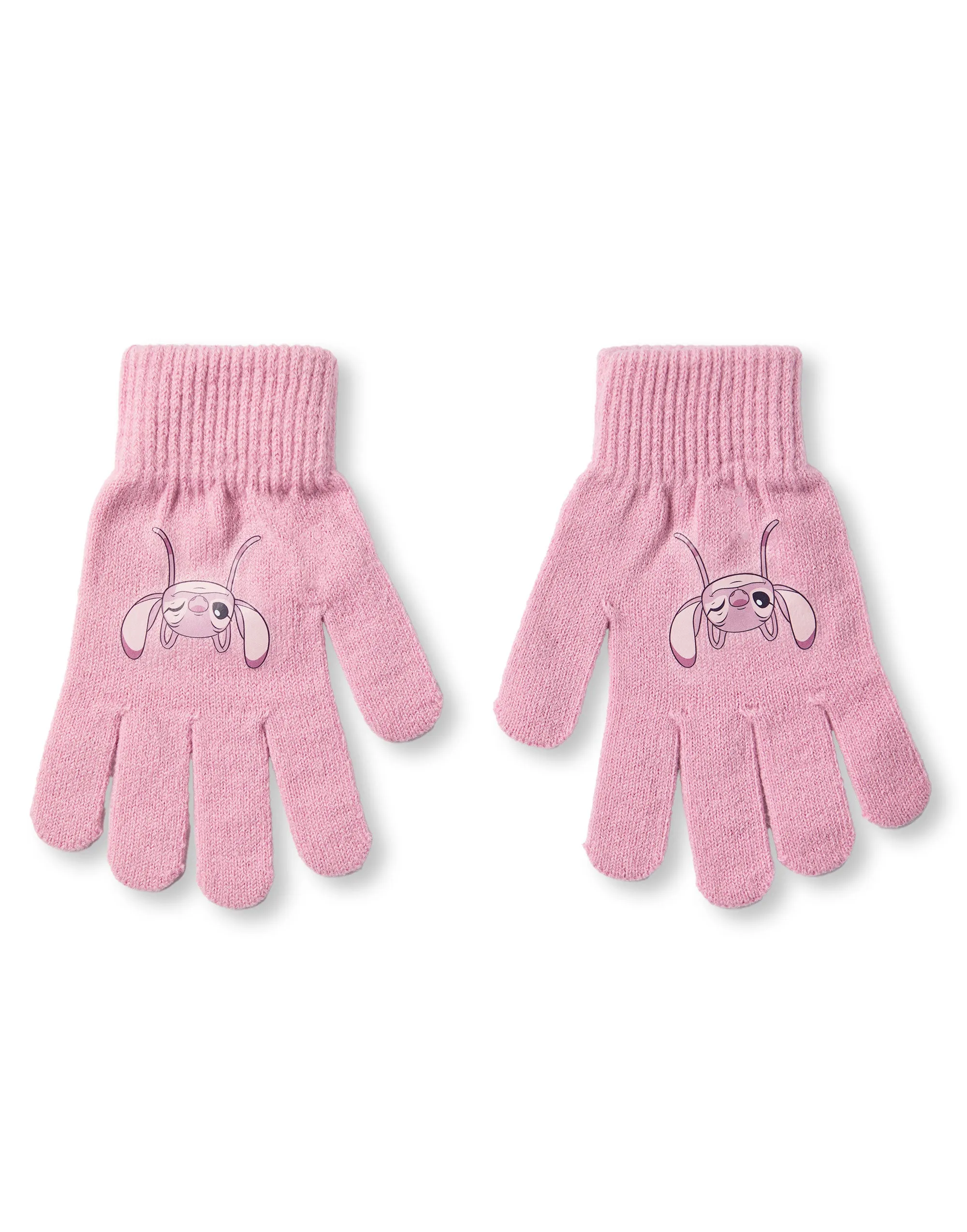 Disney Lilo & Stitch Girls Pink Beanie Hat & Gloves Set