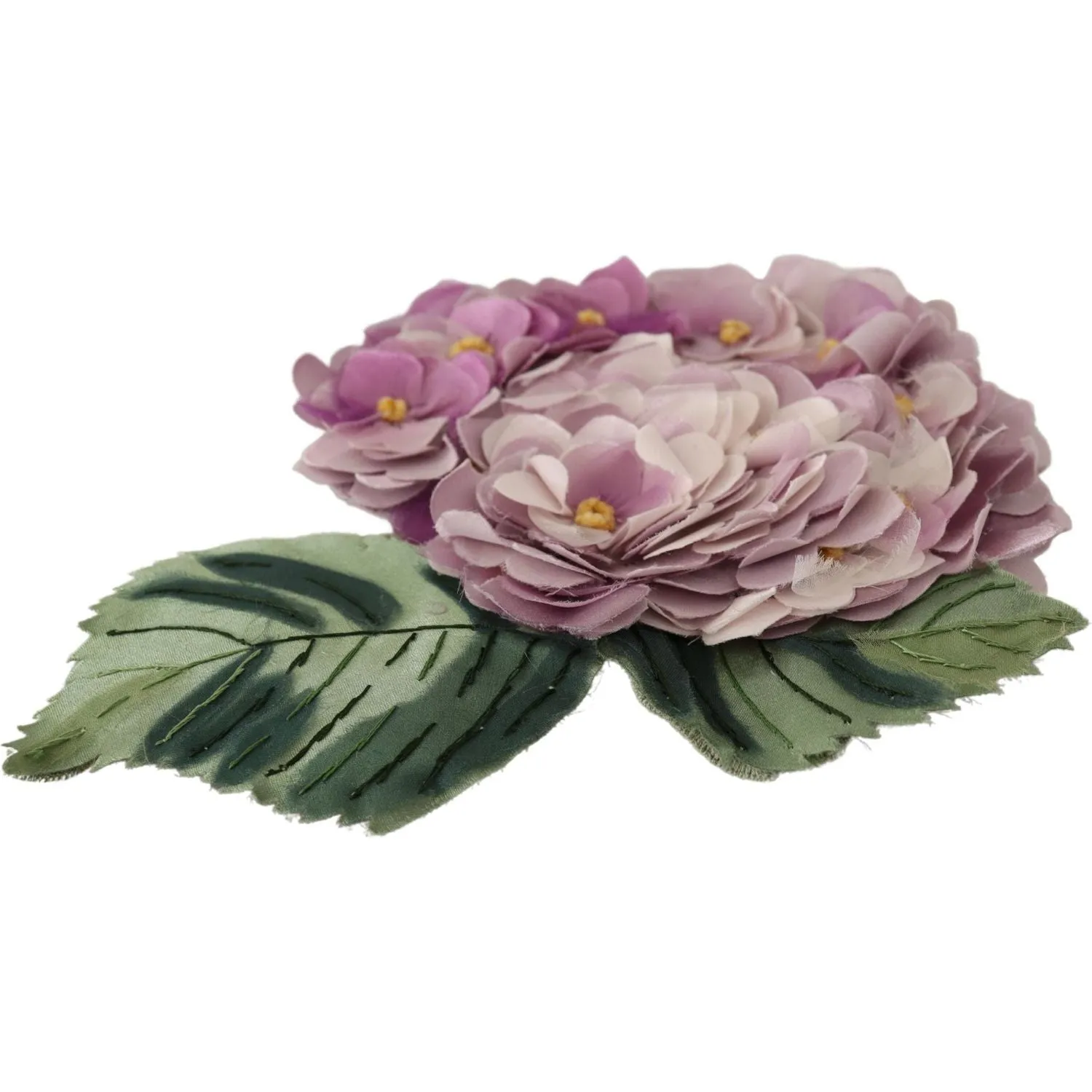 Dolce & Gabbana Elegant Purple Floral Silk Blend Brooch