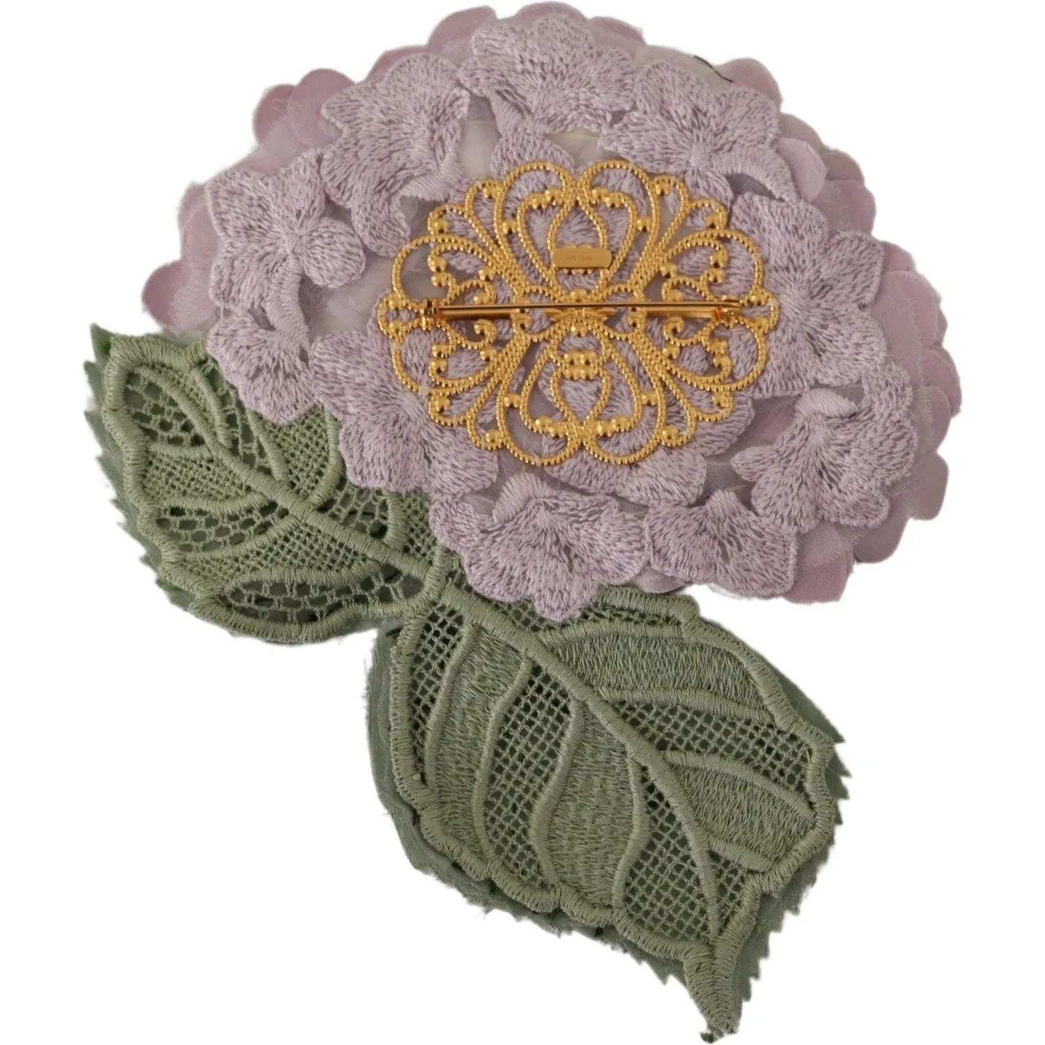 Dolce & Gabbana Elegant Purple Floral Silk Blend Brooch