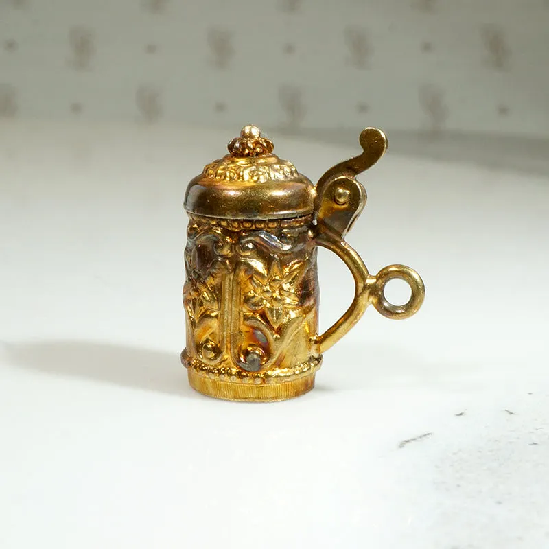 Elaborate Little Gold Beer Stein Charm