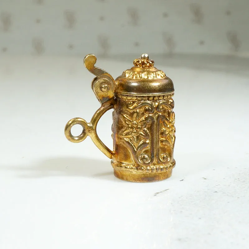 Elaborate Little Gold Beer Stein Charm