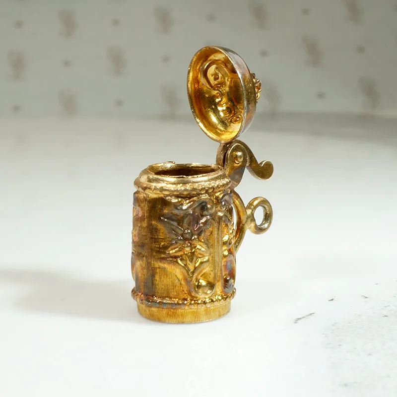 Elaborate Little Gold Beer Stein Charm