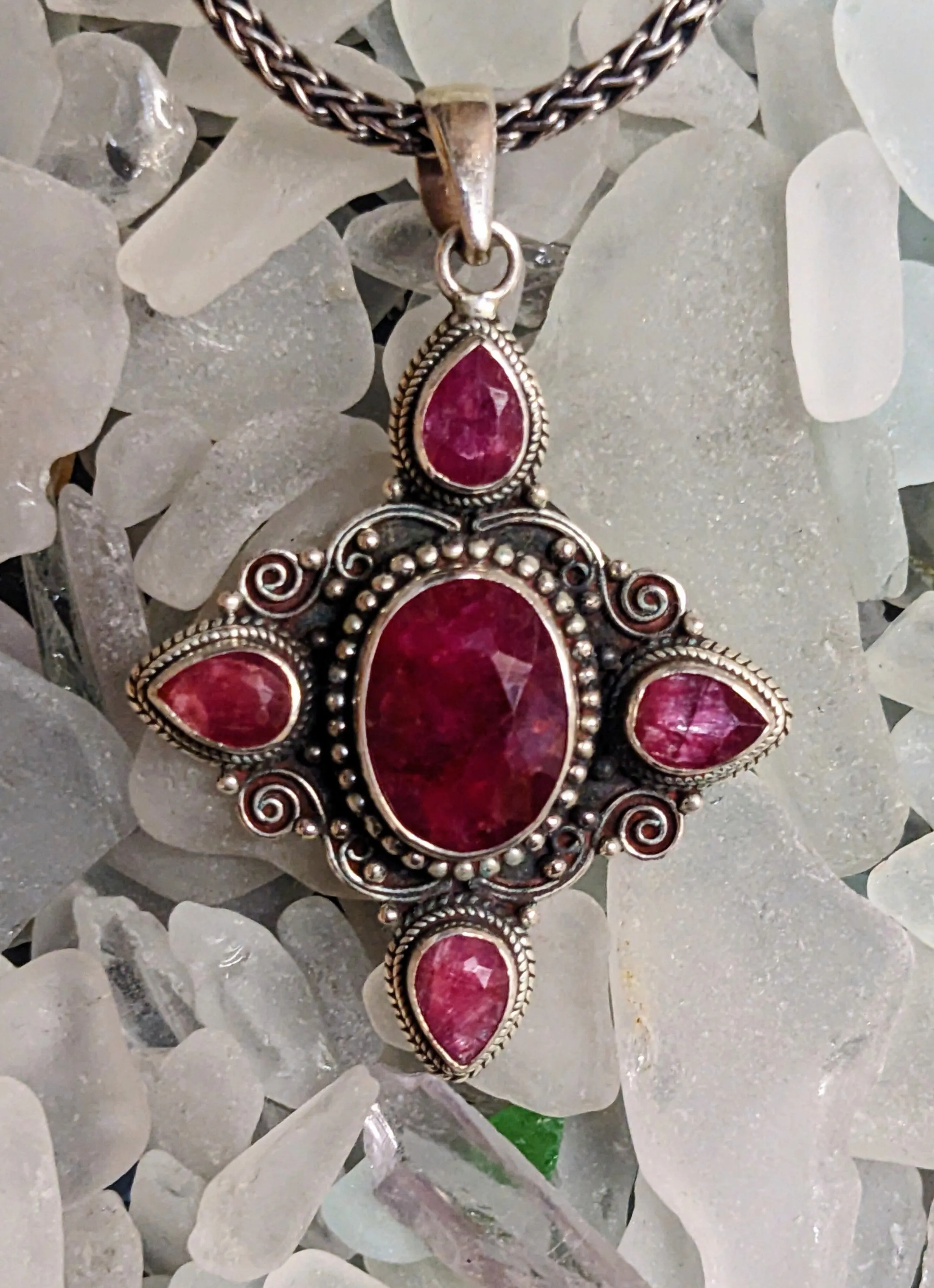 Elegantly Detailed Ruby Pendant