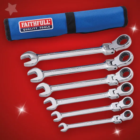 FAITHFULL 6 Piece Ratchet Combination Spanner Set XMS24SPANNER